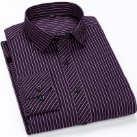 Camisa De Negocios Casual Para Hombre Tallas Grandes 9XL 8XL 7XL 6XL 5XL Cuello En V Malla Larga Manga Estilo Clásico Rayada Para Eventos Sociales Y Viajes - details 3