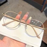 Gafas Planas De Luz Metálicas Nuevas Coreanas Para Hombres Y Mujeres Anti Luz Azul/radiación Gafas De Moda Circular Material De Armazón De Aleación - details 3