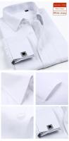 Camisa De Manga Larga Para Hombre Estilo Francés Multicolor Adecuada Para Todas Las Estaciones Cuello En V Prenda De Negocios Casual - details 8