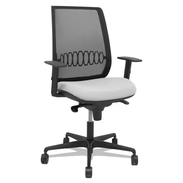 Silla Alares sincro malla negra bali gris claro brazo regulable - 1