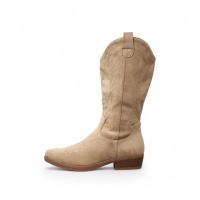 Botas cowboy de mujer planas con bordado, estilo vaquero clásico cómodo, en color negro, marrón y beige BM58A - details 0