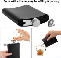 LMETJMA Botella De Mano Negra Mate Con Tapa Sellada Y Cebolla De Acero Inoxidable Para Bebidas Como Whiskey Set De Botellas De Mano KC0454 - details 3