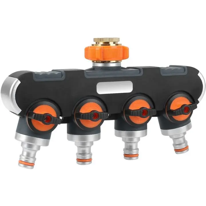 Distribuidor De Agua De 3/4 "Y 1/2" With Adaptador De Grifo Para Riego Garden Clock & Gard - 1