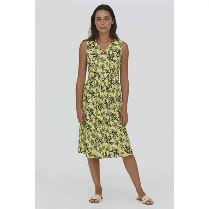 Wnt Vestido Amarillo Estampado - 1