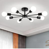 Modernidad Candelabro Negro Para Restaurante Y Sala De Estar Iluminación Suspenso De Techo Material Hierro E27 Decoración Hogar - details 0