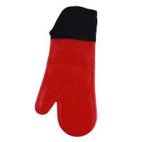 Mov-Manoplas Horno de Silicona Extendidos, Guante Horno Cocina Profesional, Guantes Antideslizantes Resistentes al Calor para Hornear Cocinar Barbacoa (1 Par, Rojo) - details 8