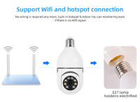 Cámara De Seguridad WiFi IP 8MP E27 Bombilla Monitoreo De Bebé Interior Visión Nocturna En Color Vigilancia Completa 360° - details 7
