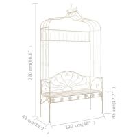 vidaXL Banco de jardín metal blanco envejecido 122 cm - details 5