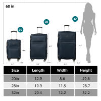 S7 STAR Juego de maletas de 3 piezas blandas de gran capacidad,Cabina Trolley Expandible 20+28+32 pulgadas con 4 Ruedas Giratorias 360°, Conjunto Maleta Ligero Seguro - details 0