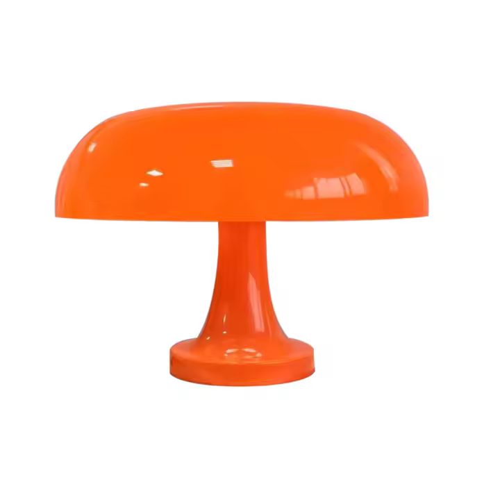 Lámpara De Mesa Clásica En Forma De Hongos Para Dormitorio Diseñadora Danesa Lámpara De Noche Decorativa En Color Naranja Estilo Bauhaus Moderno - 1