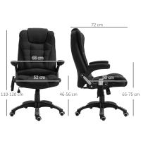 Vinsetto Silla de Masaje con 6 Puntos de Masaje Silla de Escritorio Reclinable hasta 130° con Función de Calefacción Altura Ajustable y Ruedas para Estudio 68x72x110-120 cm - details 4