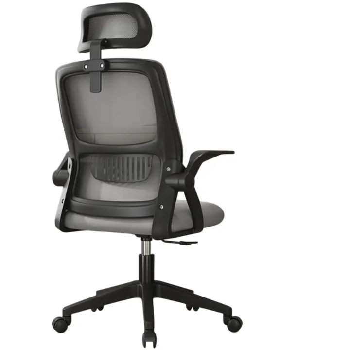 Silla de Oficina con Soporte Lumbar Giratoria Escritorio Sillon Ruedas Despacho casa salon habitacion ergonómica Gaming, escritorio, silla nordico tulipu NEGRO GRIS - 1