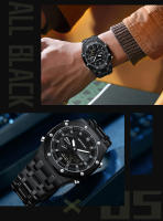 Reloj Electrónico Para Hombre SANDA 3357 Dual Display Multifuncional Resistente Al Agua Con Alarma Y LED De Acero Inoxidable - details 12