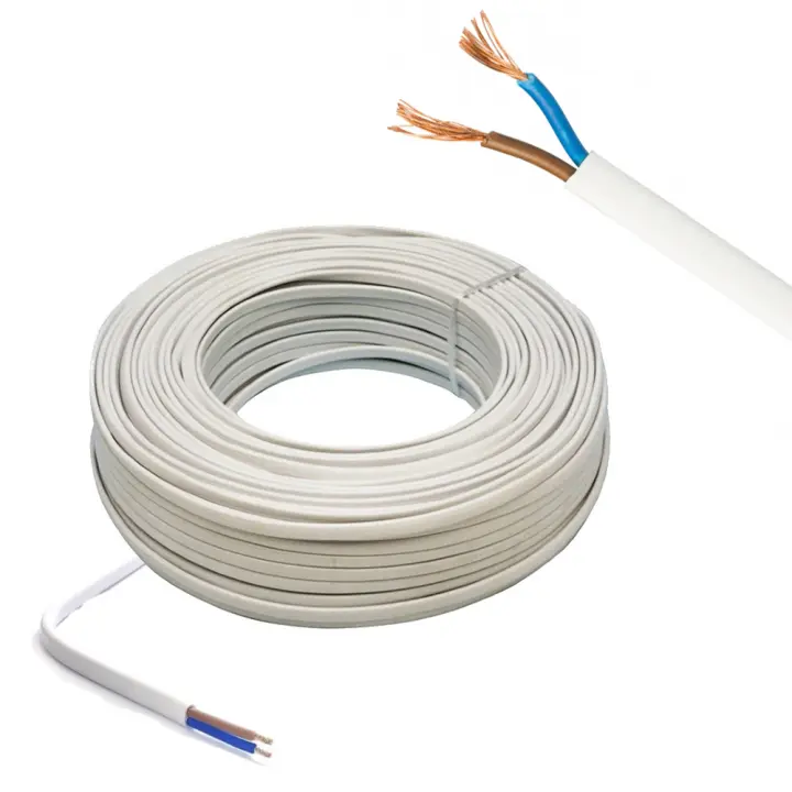 Manguera eléctrica plana 2x1.0mm² blanca | Cable eléctrico blanco plano 2 x 1,0 mm²  | Suministros Castro - 1