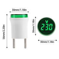 Voltímetro Digital LED AC 220V Con Interruptor Europeo Estándar 30mm Redondo/Cuadrado Medición Rango 50~500V Módulo De Medición - details 2