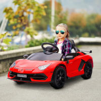 HOMCOM Coche Eléctrico Lamborghini para Niños Coche de Batería 12V Velocidad Max.5 km/h Puerta de Tijera con Control Remoto MP3 Luces y Cinturón de Seguridad - details 1