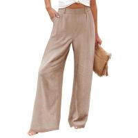 Pantalones Anchos Para Mujer Cintura Alta Elástica Trasera Negocios Casual Largo Pantalones Regulares De Pierna Recta Para Otoño/Invierno - details 7