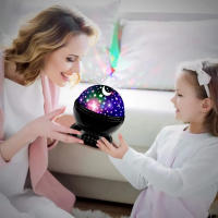 Proyector De Noche Estelar LED 360 Grados Luz Nocturna Rotativa Para Dormitorio Regalo Para Niños Y Mujeres Luz De Luna Y Estrellas Para Niños - details 3