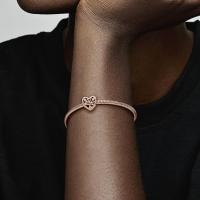 Pulsera Pandora Moments con dije de Corazón de árbol Genealógico Calado Chapado en oro Rosa para Mujer, viene con Caja De Regno original. - details 4
