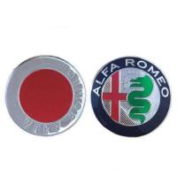 Insignia Emblema Adhesivo Compatible Alfa Romeo para Coche vehículo automóvil decoración auto capó maletero 74 mm, Color Plata - details 1