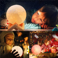 Lámpara de luna con impresión 3D creativa, luces LED de noche recargables, 2 colores, bola táctil, lámpara de Luna, decoración del hogar, dormitorio, regalos de cumpleaños - details 12