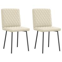 vidaXL Sillas de comedor 2 unidades cuero sintético en color Crema/Negro/Blanco y más | cómodas modernas ergonómicas para comedor cocina salón hogar - details 0