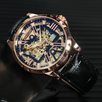 Reloj Mécanico De Lujo Para Hombres Con Cuarzo Automatico Y Esqueleto Dorado Iced out En Acero Inoxidable Reloj De Pulsera Casual Con Correa De Acero Inoxidable Y Luz Oscurecida - details 11