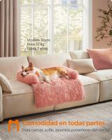 Cama para Perros de Tela de Felpa con Funda Protectora para Sofá, Alfombrilla para Perros Grandes, 95x85x16 cm, Color Gris o Rosa - details 7