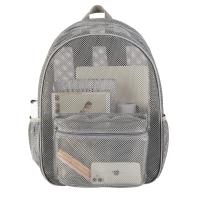Mochila De Red Sencilla Para Viajes Al Aire Libre Y Playa Estilo Trendy Para Estudiantes Con Costuras De Denim Y Lining De Poliéster - details 6