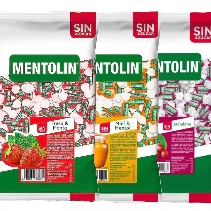 MENTOLIN PACK 3 Kg caramelos sin azúcar para la tos Fresa Menta & Miel Mentol & Arandano - 1