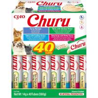 INABA Churu Box - Premios para Gatos - Snacks Saludables a Base de Atún, Varios Sabores - Textura Cremosa - Sin Cereales, Conservantes, Colorantes - 40x14g - details 0