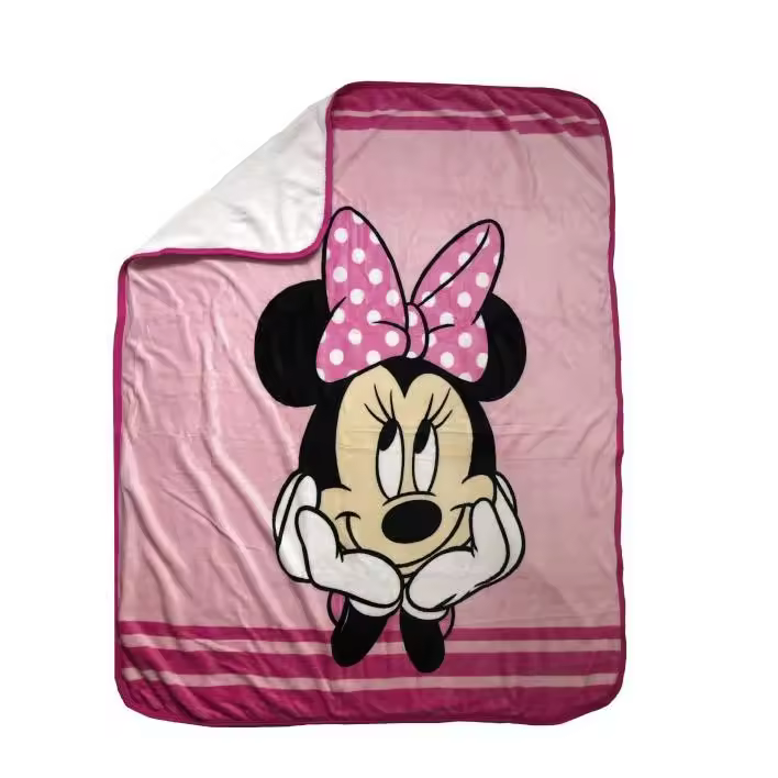 Manta coralina sherpa Minnie Mouse de 130 cm. x 150 cm. (100% poliéster) - 1