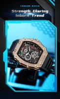 Reloj De Cuarzo Para Hombre OFNS 7105 Creativo Hueco Con Luz Nocturna Y Calendario Resistente Al Choque Y Agua Bandeja De Silicona Estilo Casual - details 7