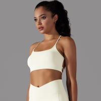 Top Deportivo Para Mujer Sexy Cruzado En Yoga Gimnasio Entrenamiento Correr Estirable Fitness Tank Top Transpirable Nylon - details 8