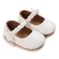 Zapatos De Princesa Para Bebé Niña En Lace Blanca Mocasines Con Lazo Y Borde Antideslizante De Goma Primera Calzado Para Caminar - details 31