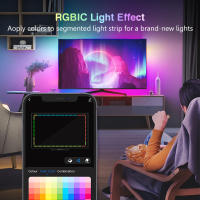Tira De Luces LED RGBIC WiFi Sincronización De Pantalla De TV Y Juego Ambiente Para Dormitorio Fondo De TV Control Por App Musica - details 7