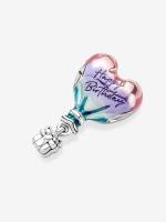 Pandora - Charm de Globo aerostático "Feliz cumpleaños" - Plata de Ley - details 1