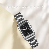 Reloj De Pulsera De Cuarzo Para Hombre Estilo Fashion Y Casual Material De Correa De Cuero Y Acero Inoxidable Rectangular Reloj De Mano Luminosa Fecha Completa Resistente Al Agua - details 0
