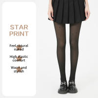 Pareja De Medias De Mujer Con Estampado De Estrella 200g Más Para Otoño/invierno Cálidas Y De Piel Moda Pantimedias De Poliéster Y Nylon - details 1