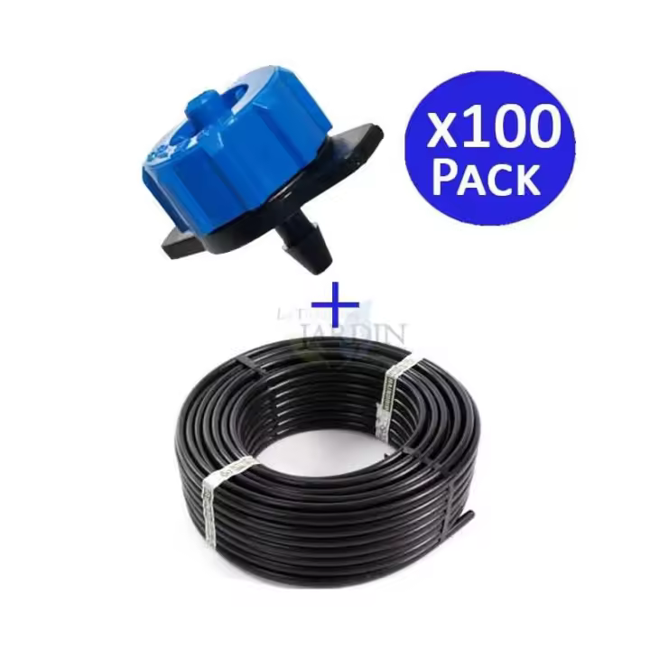 Suinga Tubería Goteo 16mm 100m + 100 Goteros Autocompensantes 8 L/H Italia - 1
