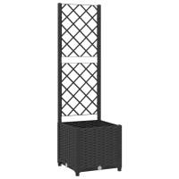 vidaXL Jardinera con enrejado PP oscuro 40x40x136 cm Color Gris oscuro,  Marrón,  Negro y mas - details 1