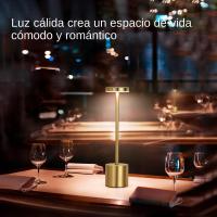 Lámpara De Mesa LED Recargable Toque Metal Con Luz Nocturna Ambiental En Tres Colores Decoración Exterior Creativa Para Dormitorio - details 4