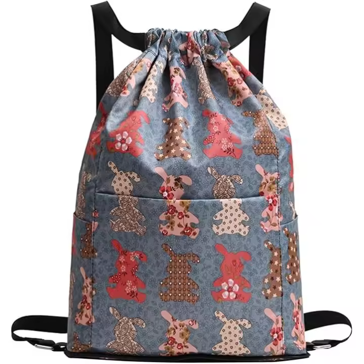 Mochila plegable de la cuerda de la prenda impermeable del bolso de la cuerda con el peso ligero del compartimiento de bolsillo - 1