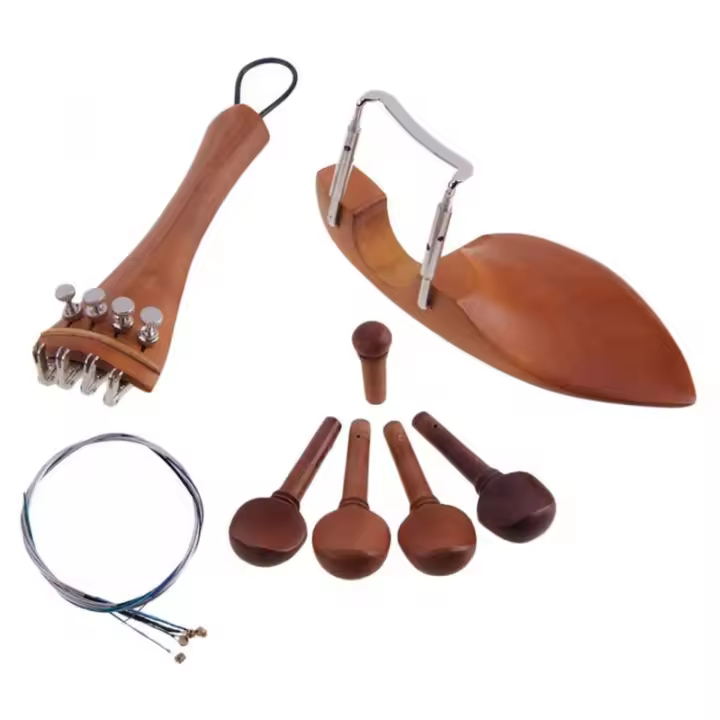 Kit De Accesorios Para Violín Tooyful 4/4 Madera De Jujube Soporte De Barba Ajuste De Tono Diapasón Palanca De Ajuste Cuerda - 1