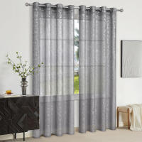 Cortina De Ventana Perforada Plata Caliente Semi-Blackout Para Sala De Estar Y Dormitorio Decoración Moderna De 1 Pieza - details 8