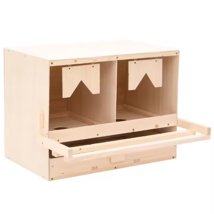 vidaXL Ponedero Gallinas Aves Cesta Extraíble Huevos Plegable Madera Dimensiones 72x33x38cm (3 compartimentos),  63x40x45cm (2 compartimentos),  63x40x65cm (2 compartimentos) y mas - 1