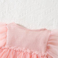 Vestido De Princesa Para Bebé Niña Verano Con Encaje Y Gran Lazo Vestido Sin Mangas Cuello Redondo Estilo Casual Polyester - details 7