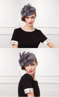 FS Sombrero De Pelo De Oveja Elegante Para Mujer Fascinator Black Pillbox Vintage Boda Vestido Fedoras Church Ladies Formal - details 0