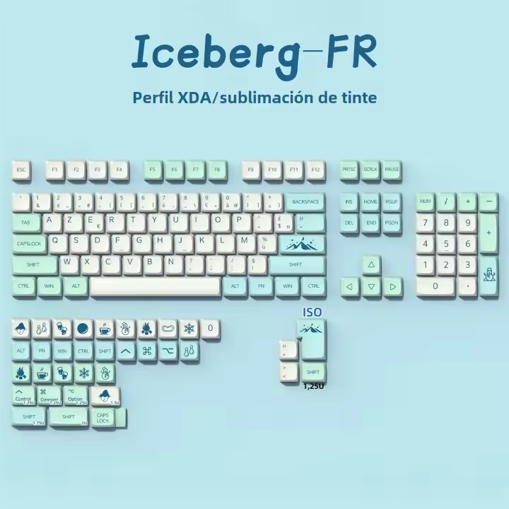 Keycaps FR PBT XDA Para Teclado Mecánico Cherry MX Gaming GMK67 Dye Sub Capsule ISO Azerty Layout Keycaps Para Teclado Mecánico - 1