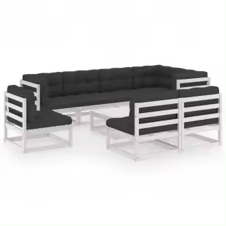 VIDAXL 3076680 conjunto de muebles para el jardín fabricado en madera de pino en color blanco vida xl - 1
